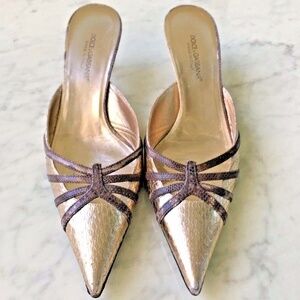 AUTHENTIC DOLCE GABBANA PHYTON AND & LIZARD MULES SZ 9- 39